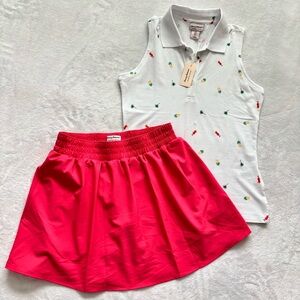 TOMMY BAHAMA Everyday Active Sleeveless Polo Top and Skort Set--S